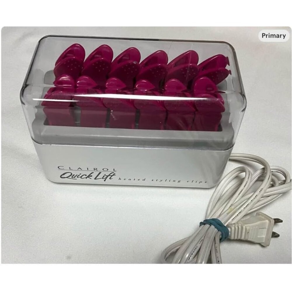 Clairol L-12 Quick Lift Heated Styling Clips Pink Formal Wedding Hair Styling